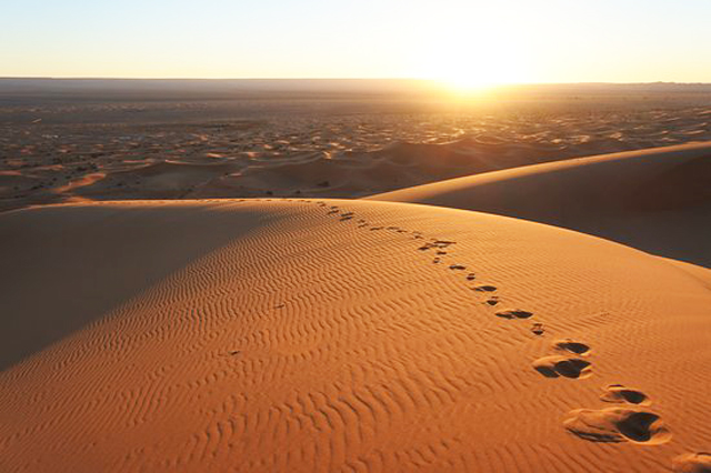 sunset in Merzouga